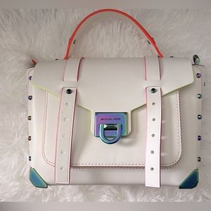 Michael kors Manhattan neon crossbody white crossbody bag